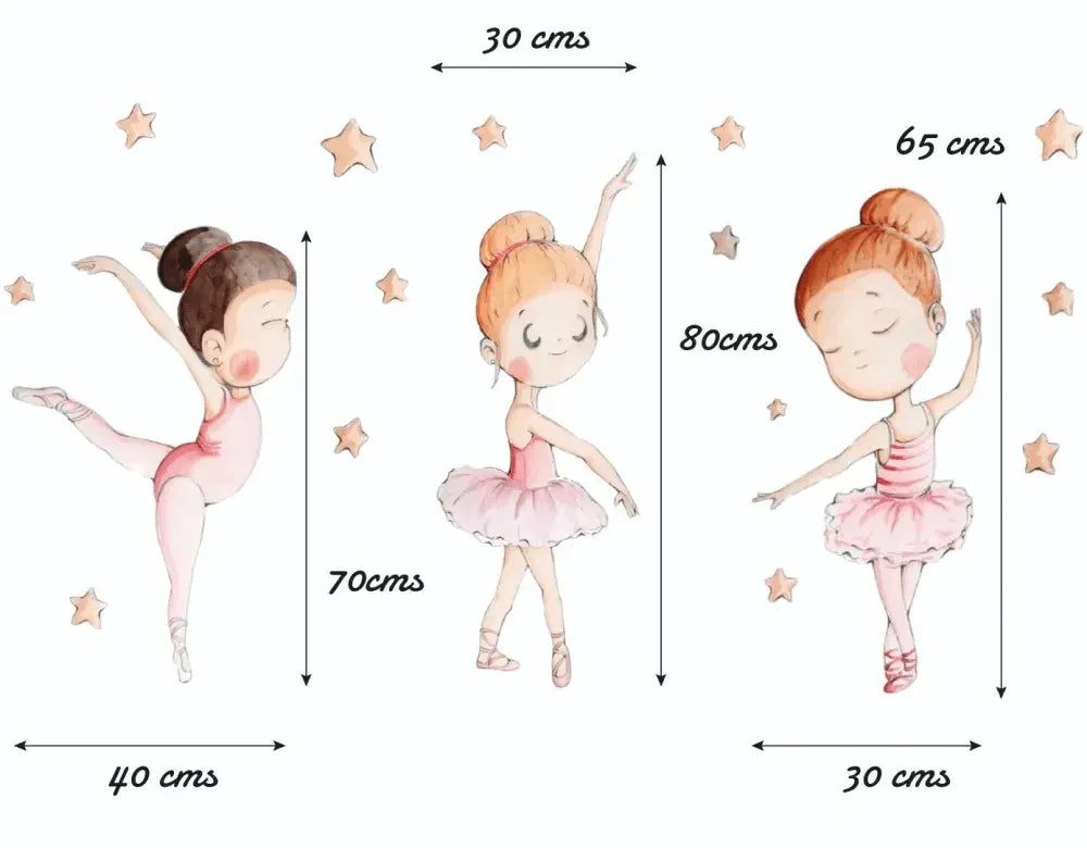Vinilo de Tela Infantil. BAILARINAS Colección BAILAMOS - Sueños de Cigueña