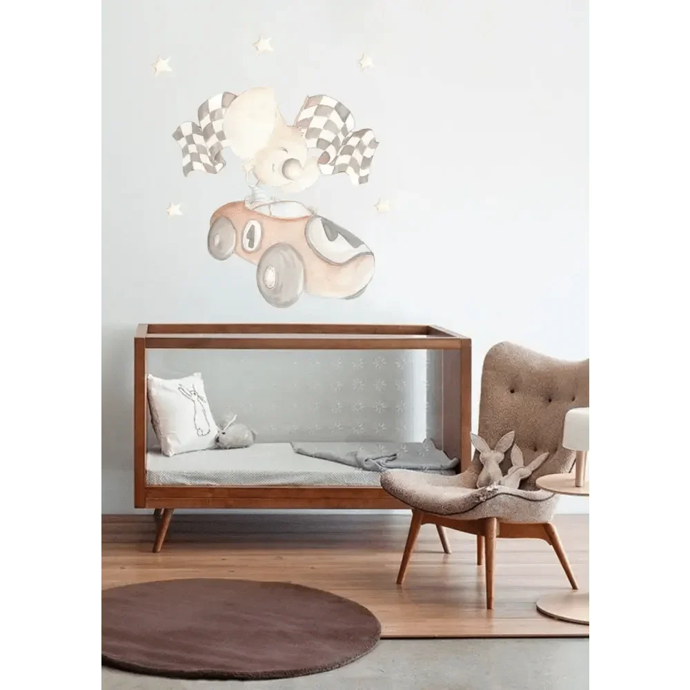 Vinilo de Tela Infantil COCHE DE CARRERAS - SUEÑOS DE CIGUEÑA - Sueños de Cigueña