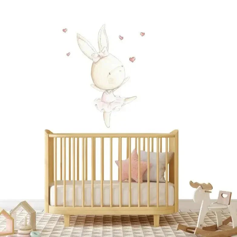 Vinilo de Tela Infantil Conejita Bailarina DANCE RABBIT 01 - Sueños de Cigueña