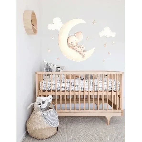 Vinilo de Tela Infantil SUEÑOS EN LA LUNA - Sueños de Cigueña