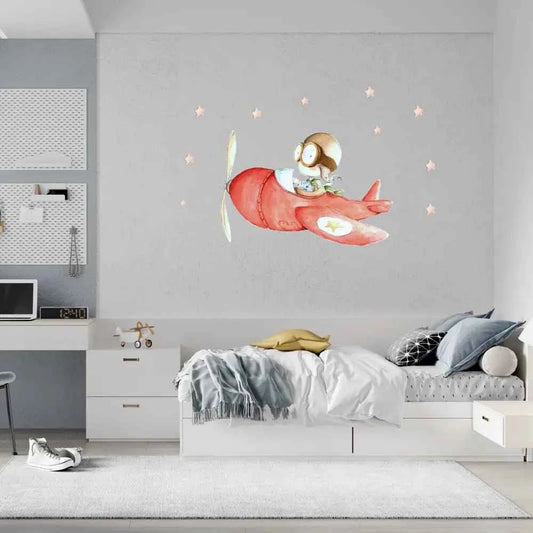 Vinilo Decorativo Infantil Avión FAST PLANE - SUEÑOS DE CIGUEÑA - Sueños de Cigueña