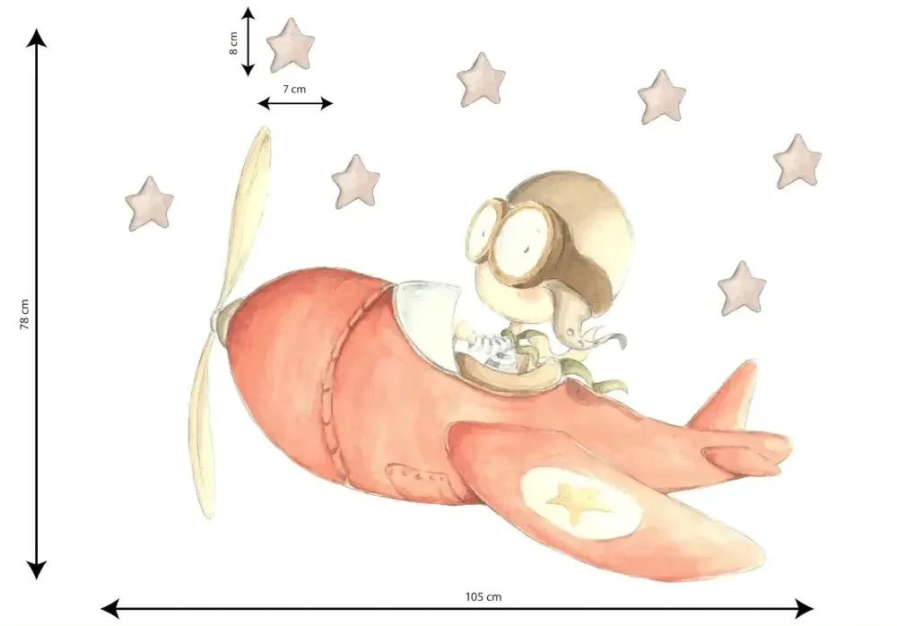 Vinilo Decorativo Infantil Avión FAST PLANE - SUEÑOS DE CIGUEÑA - Sueños de Cigueña