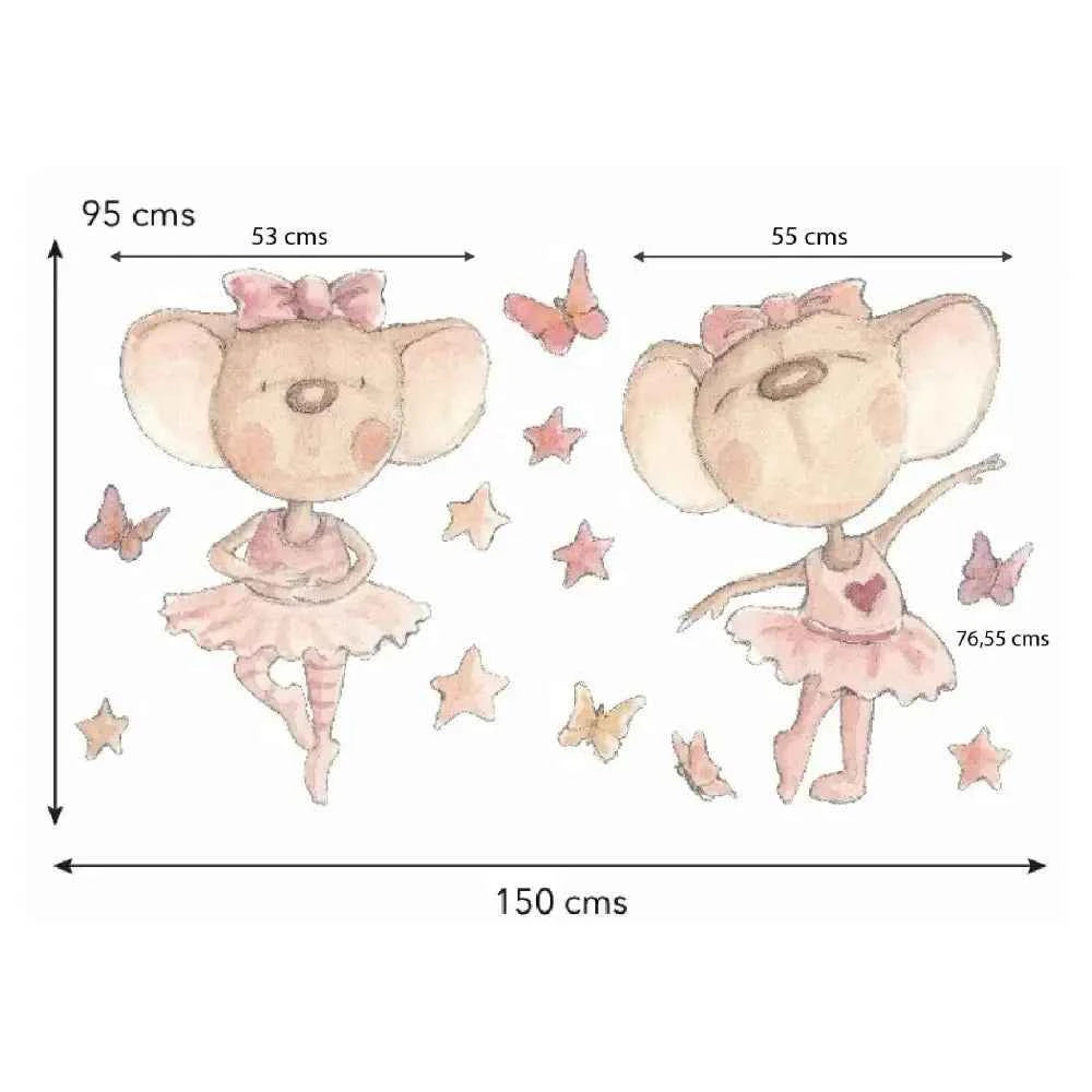 Vinilo Decorativo Infantil BAILANDO CON MARIPOSAS - Sueños de Cigueña