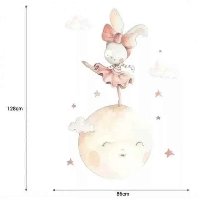 Vinilo Decorativo Infantil BAILANDO EN LA LUNA - Sueños de Cigueña