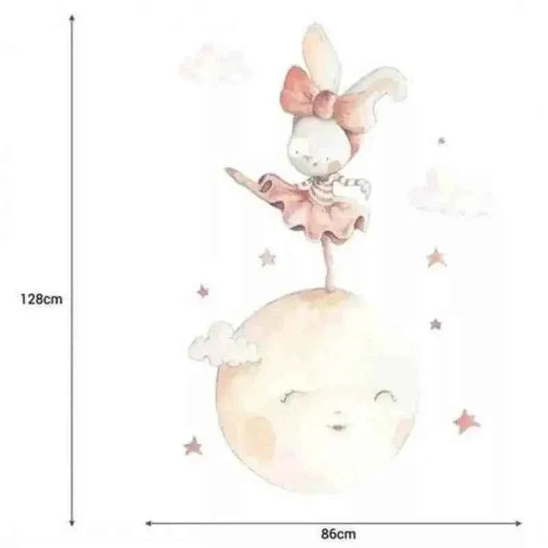 Vinilo Decorativo Infantil BAILANDO EN LA LUNA - Sueños de Cigueña