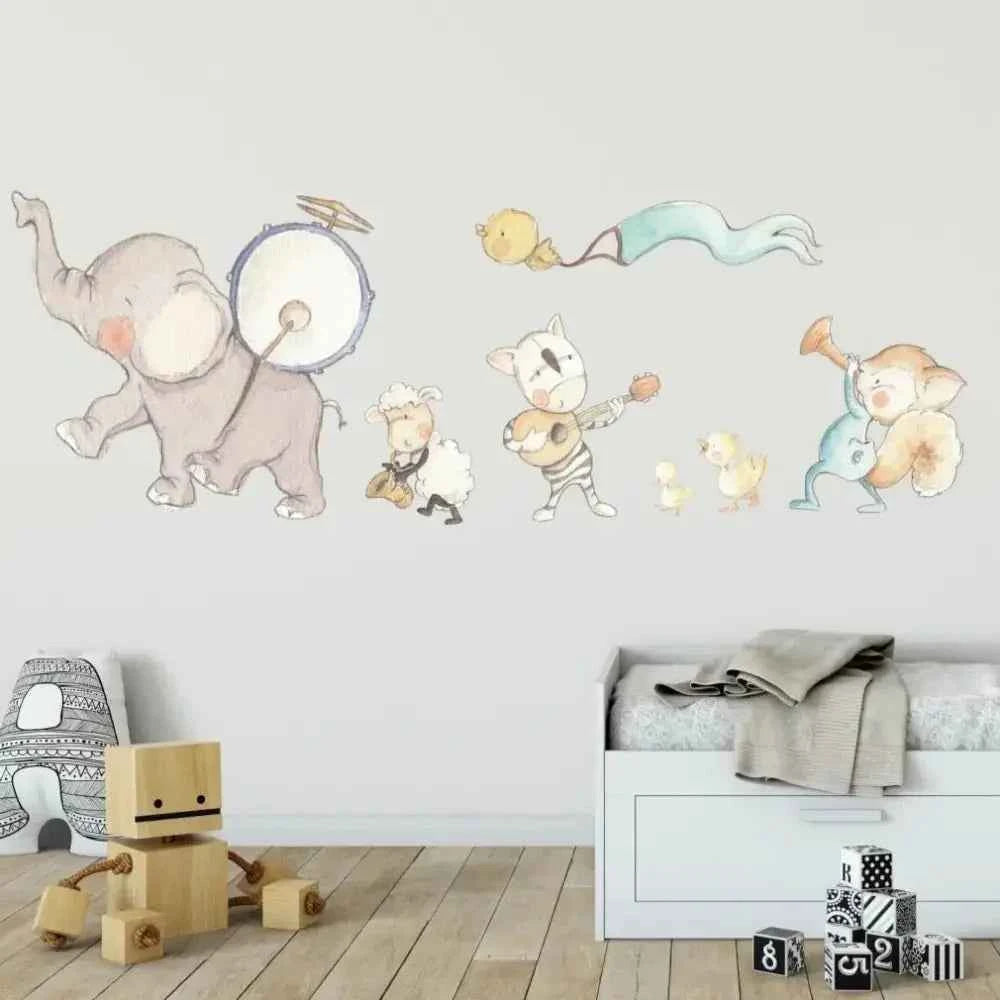 Vinilo Decorativo Infantil Banda de música - SUEÑOS DE CIGUEÑA - Sueños de Cigueña