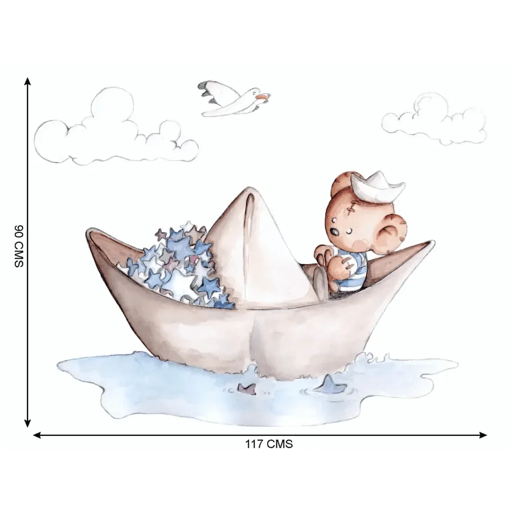 Vinilo Decorativo Infantil BARQUITO DE PAPEL - SUEÑOS DE CIGUEÑA - Sueños de Cigueña