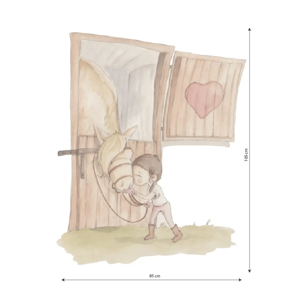 Vinilo Decorativo Infantil Caballos LOVE HORSE GIRL - Sueños de Cigueña