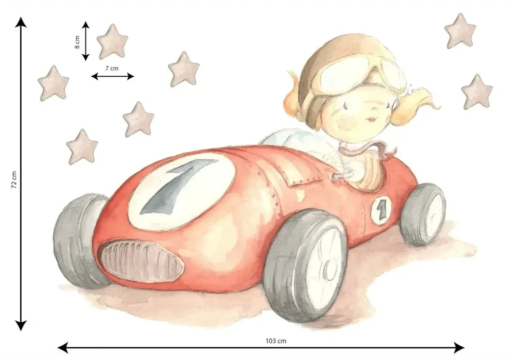 Vinilo Decorativo Infantil Coche FAST CAR - SUEÑOS DE CIGUEÑA - Sueños de Cigueña