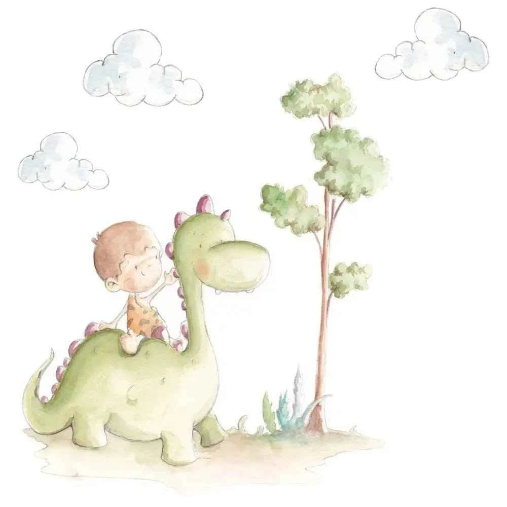 Vinilo Decorativo Infantil Dinosaurio LINO & DINO - Sueños de Cigueña