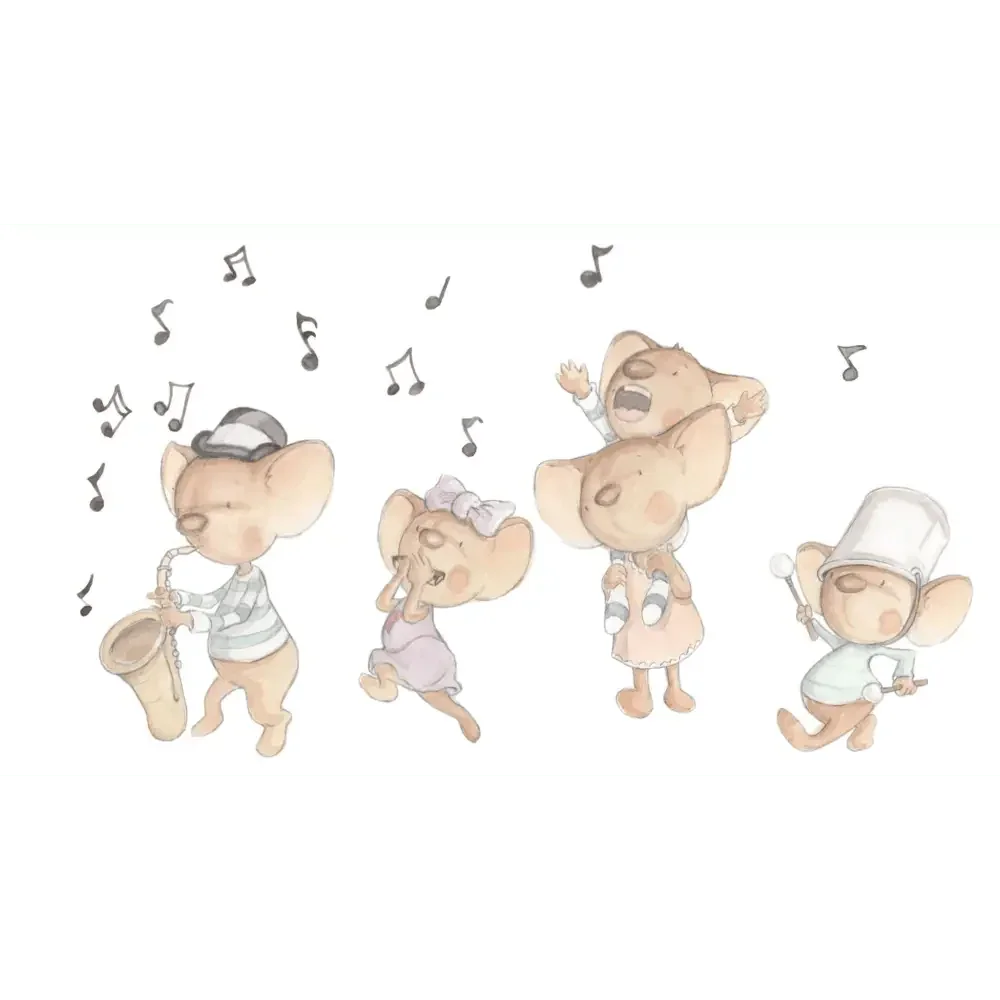 Vinilo Decorativo Infantil FAMILIA DE RATITAS - SUEÑOS DE CIGUEÑA - Sueños de Cigueña