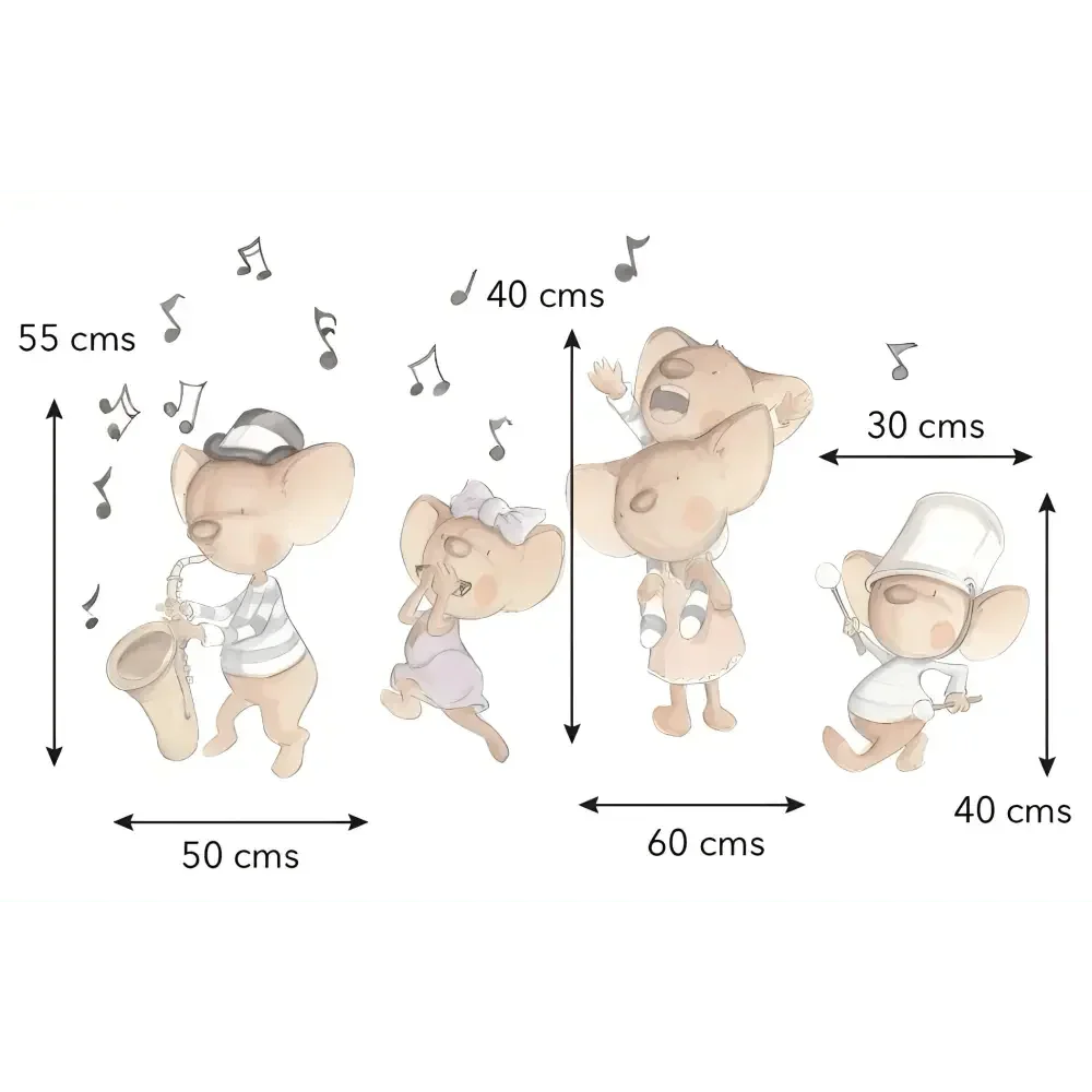 Vinilo Decorativo Infantil Ratitas - Familia de Ratitas para Sueños de Cigueña - Sueños de Cigueña