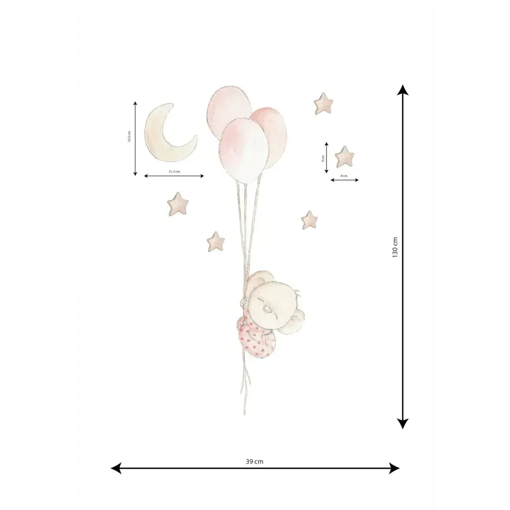 Vinilo Decorativo Infantil Globos bebé BALLOON GIRL - SUEÑOS DE CIGUEÑA - Sueños de Cigueña
