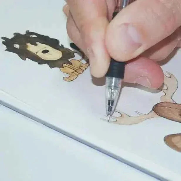 Hand drawing cute animal illustrations with pen for children's wall decal