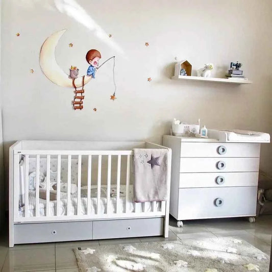 Vinilo Decorativo Infantil PESCANDO EN LA LUNA - Sueños de Cigueña