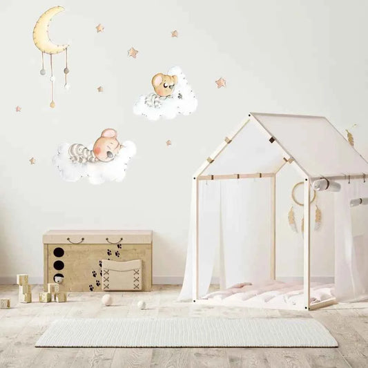 Vinilo Decorativo Infantil SOÑANDO ENTRE NUBES - Sueños de Cigueña