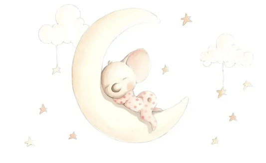 Vinilo Decorativo Infantil SUEÑOS EN LA LUNA - SUEÑOS DE CIGUEÑA - Sueños de Cigueña
