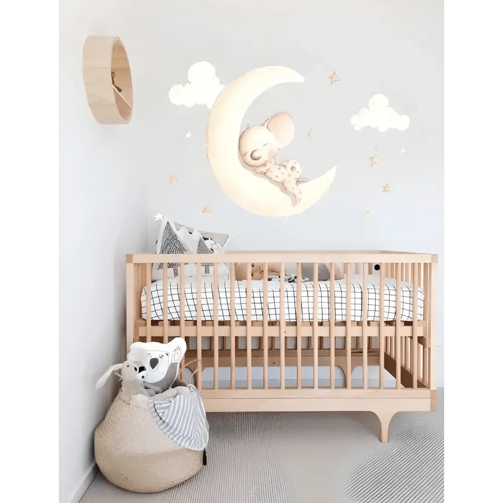 Vinilo Decorativo Infantil SUEÑOS EN LA LUNA - SUEÑOS DE CIGUEÑA - Sueños de Cigueña