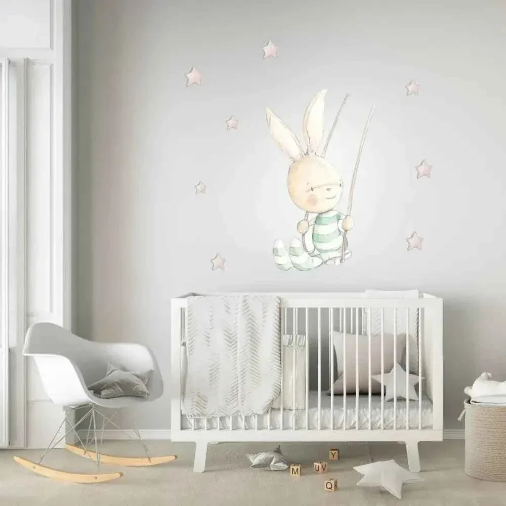 Vinilo Decorativo Infantil SWING RABBIT - Sueños de Cigueña