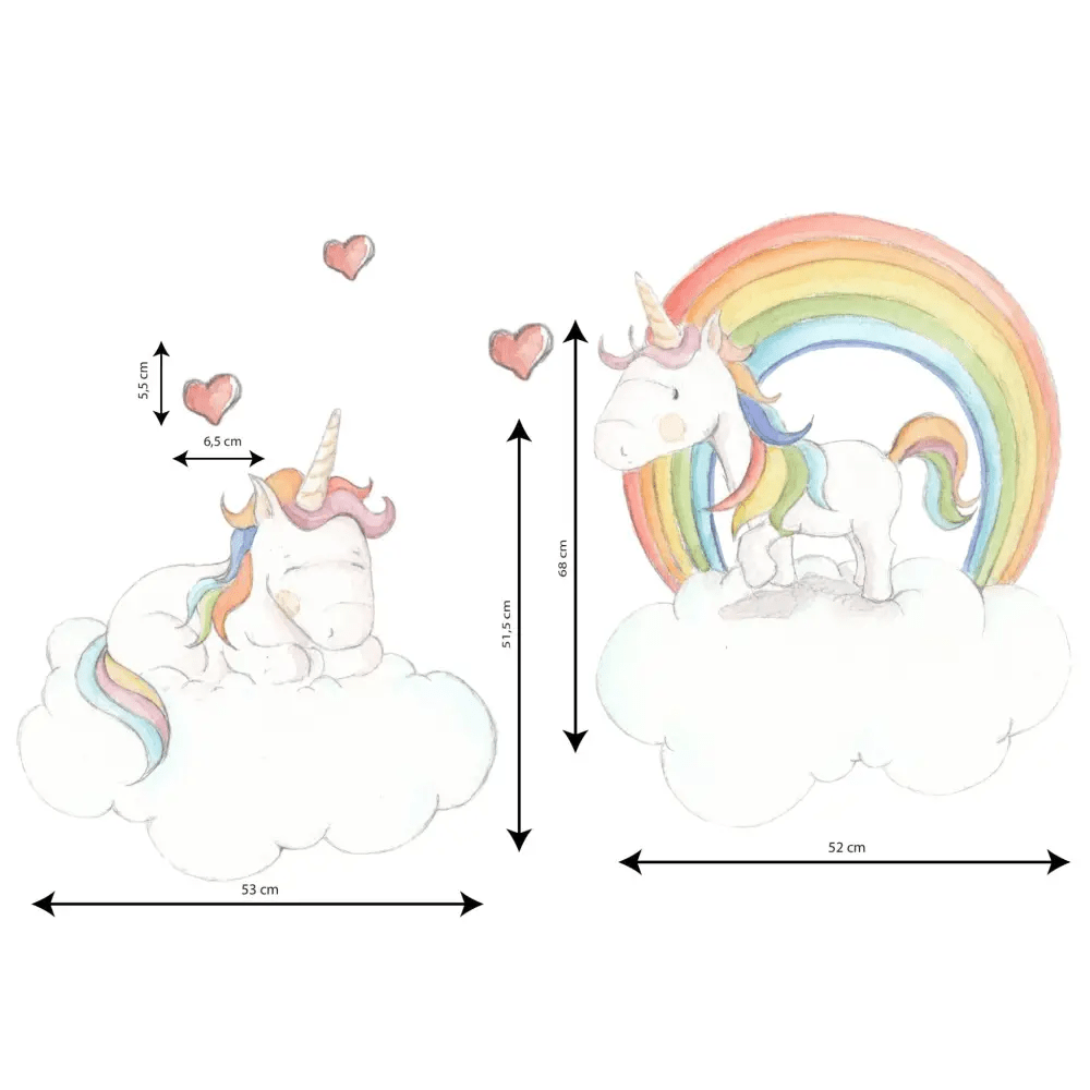 Vinilo Decorativo Infantil TWIN UNICORN - Sueños de Cigueña