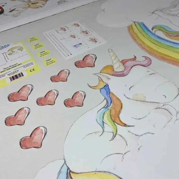 Vinilo Decorativo Infantil TWIN UNICORN - Sueños de Cigueña