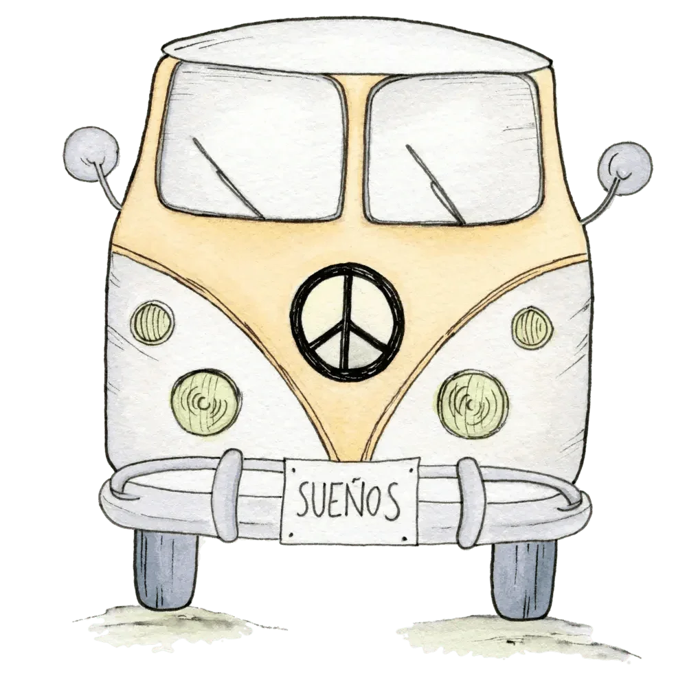 Vinilo Decorativo VAN Amarilla 95x95cm - Sueños de Cigueña