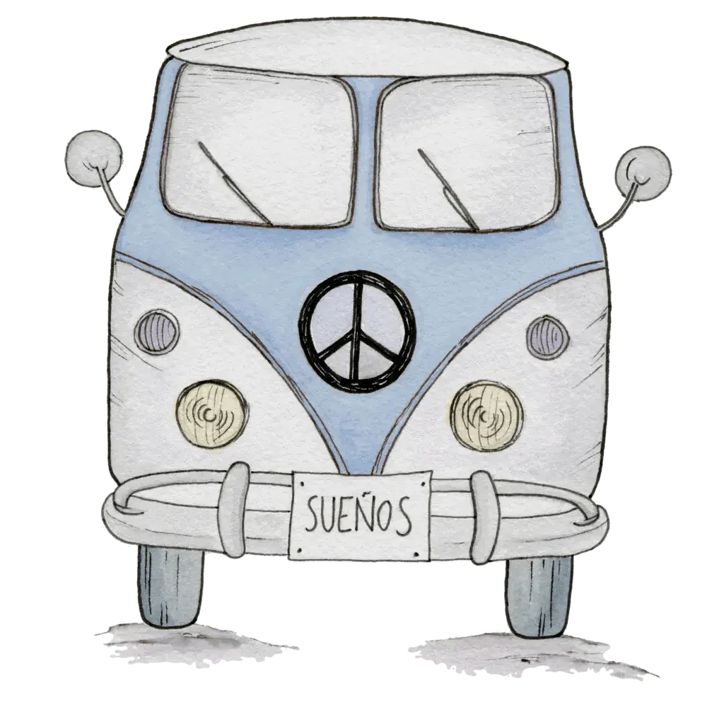 Vinilo Decorativo VAN Azul 95x95cm - Sueños de Cigueña