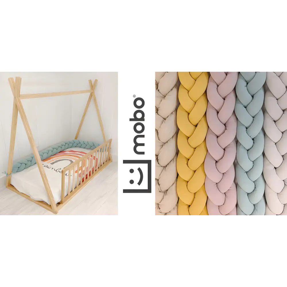 Trenza Protector de Cuna 180cm MENTA - Sueños de Cigueña