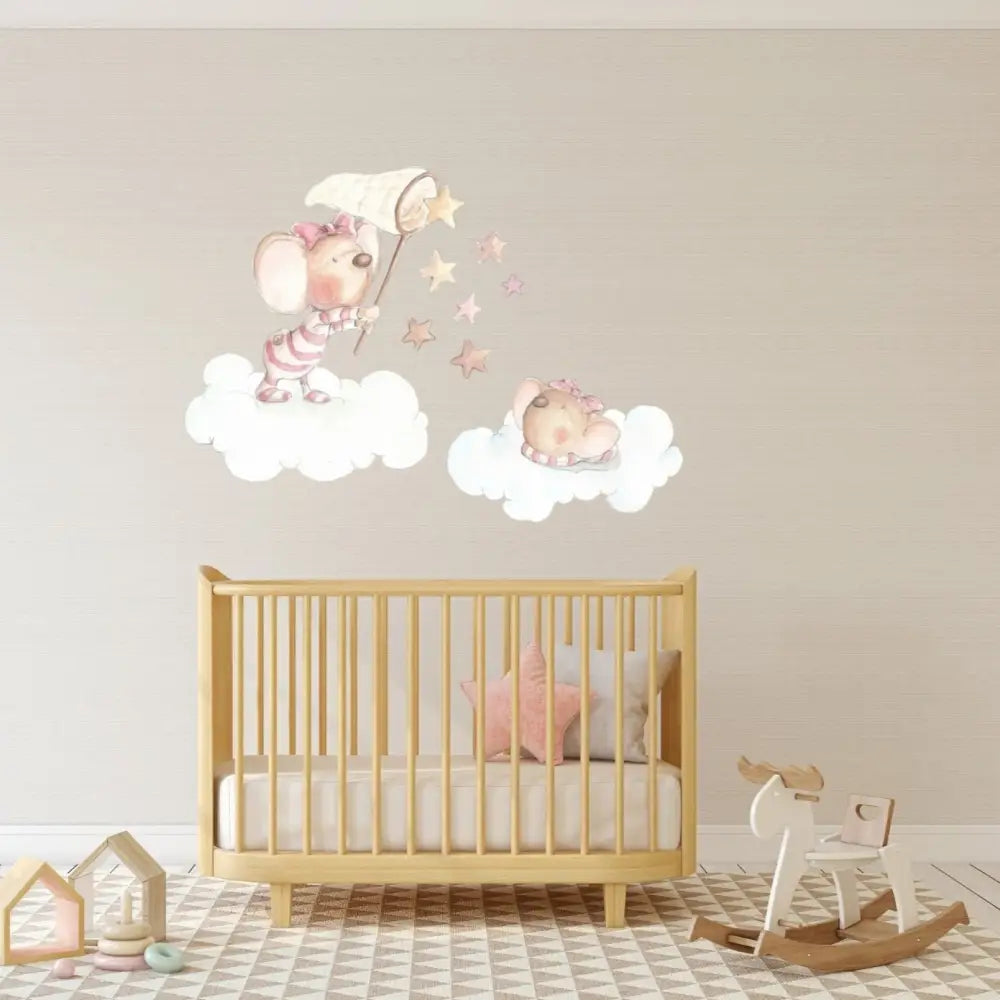 Vinilo Decorativo Infantil ATRAPANDO UNA ESTRELLA - Sueños de Cigueña