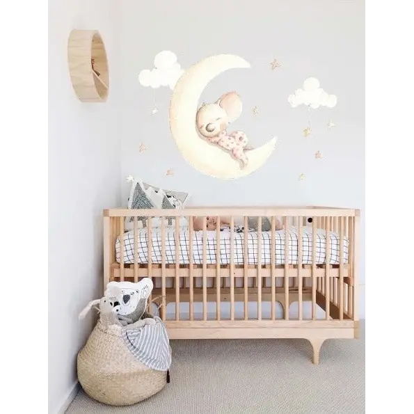 Vinilo Decorativo Infantil SUEÑOS EN LA LUNA - Sueños de Cigueña