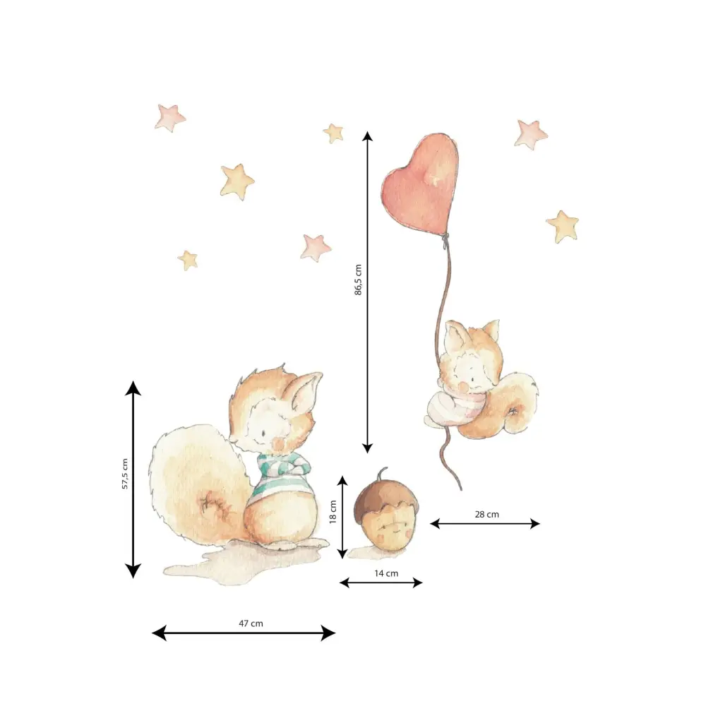 Vinilo Decorativo Infantil SQUIRRELS FRIENDS - Sueños de Cigueña