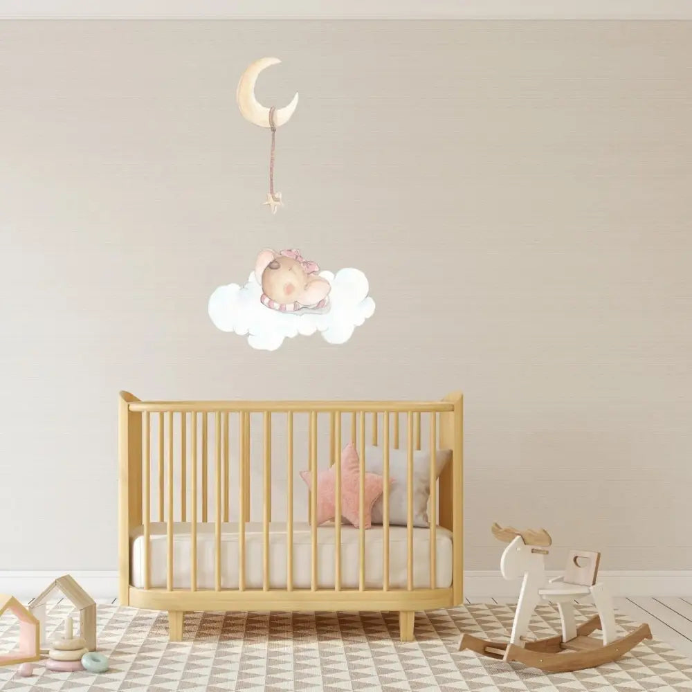 Vinilo Decorativo Infantil DULCES SUEÑOS NIÑA - Sueños de Cigueña