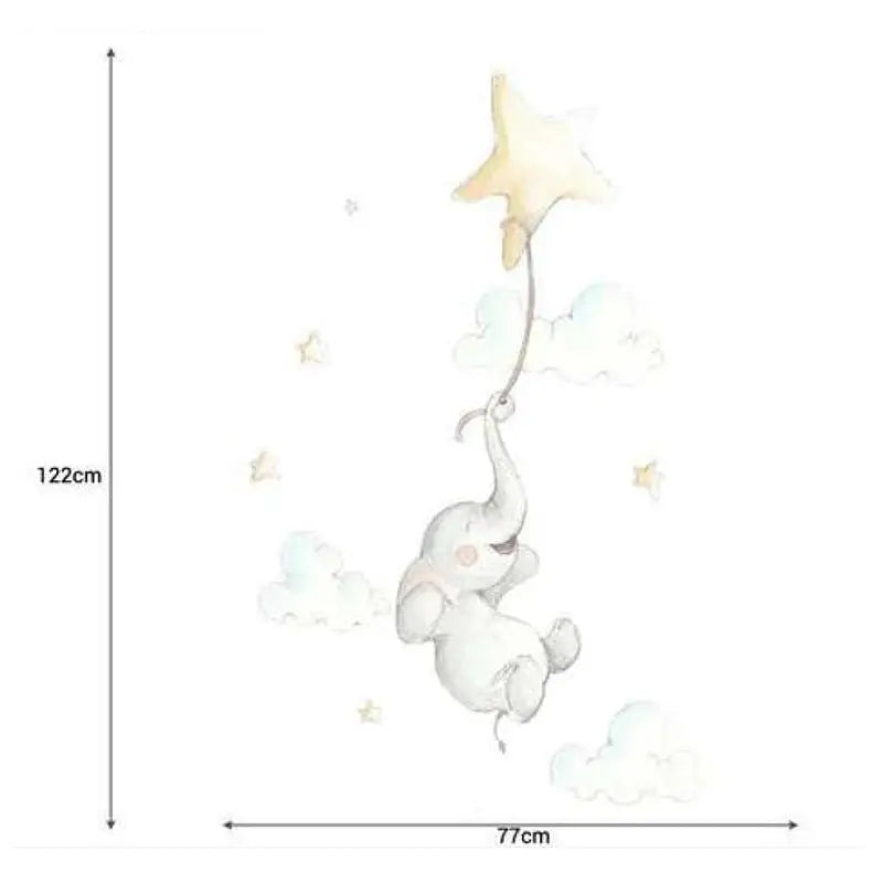 Vinilo Decorativo Infantil ELEFANTITO FELIZ - Sueños de Cigueña