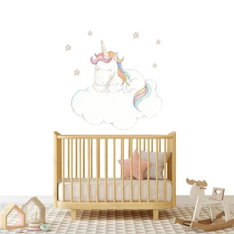 Vinilo Decorativo Infantil UNICORN SLEEPING - Sueños de Cigueña