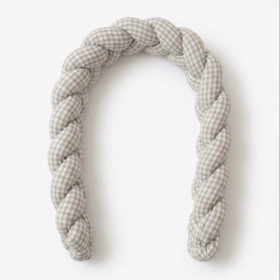 TRENZA PROTECTORA CAPAZO de COCHECITO | Cuadro Vichy Gris