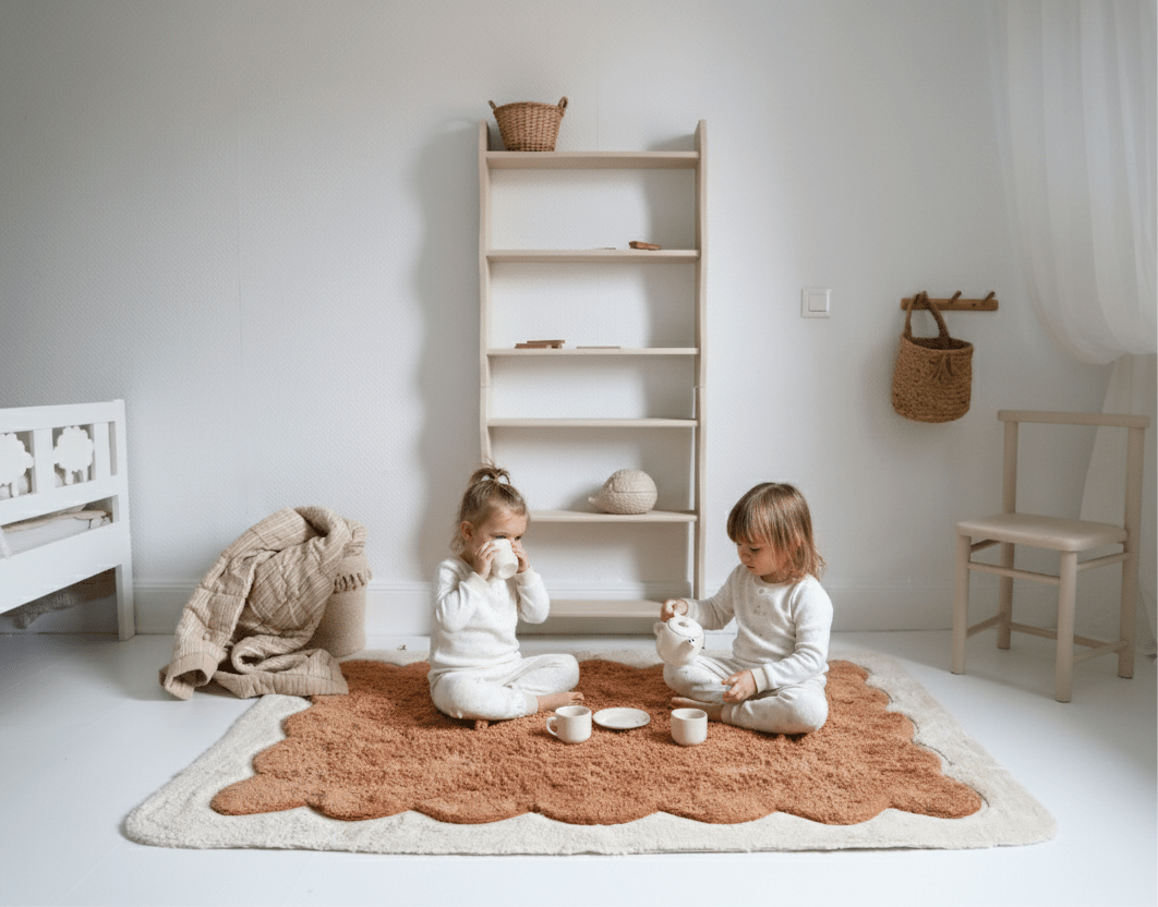 Alfombra infantil de diseño galleta Alfonsina "tostada" 100x150cm - Sueños de Cigueña