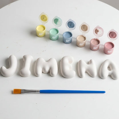 LETRAS BURBUJA BLANCAS ¡PINTADLAS JUNTOS!