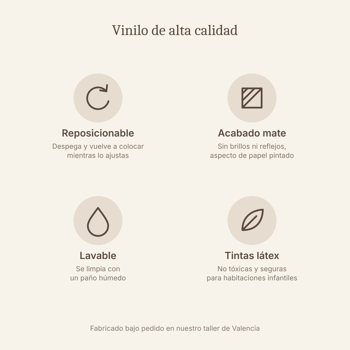 Vinilo reposicionable, mate, lavable y con tintas látex