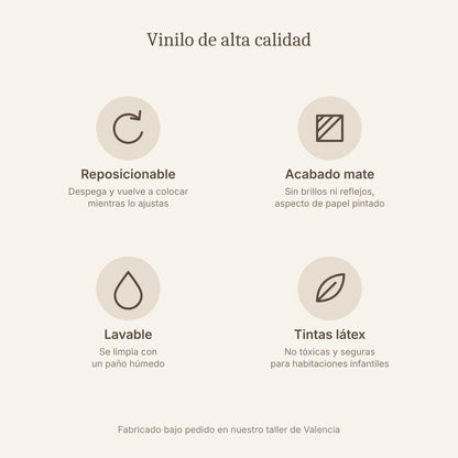 Vinilo reposicionable, mate, lavable y con tintas látex