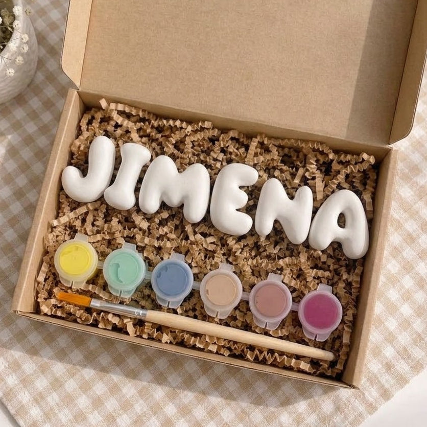 LETRAS BURBUJA BLANCAS ¡PINTADLAS JUNTOS!