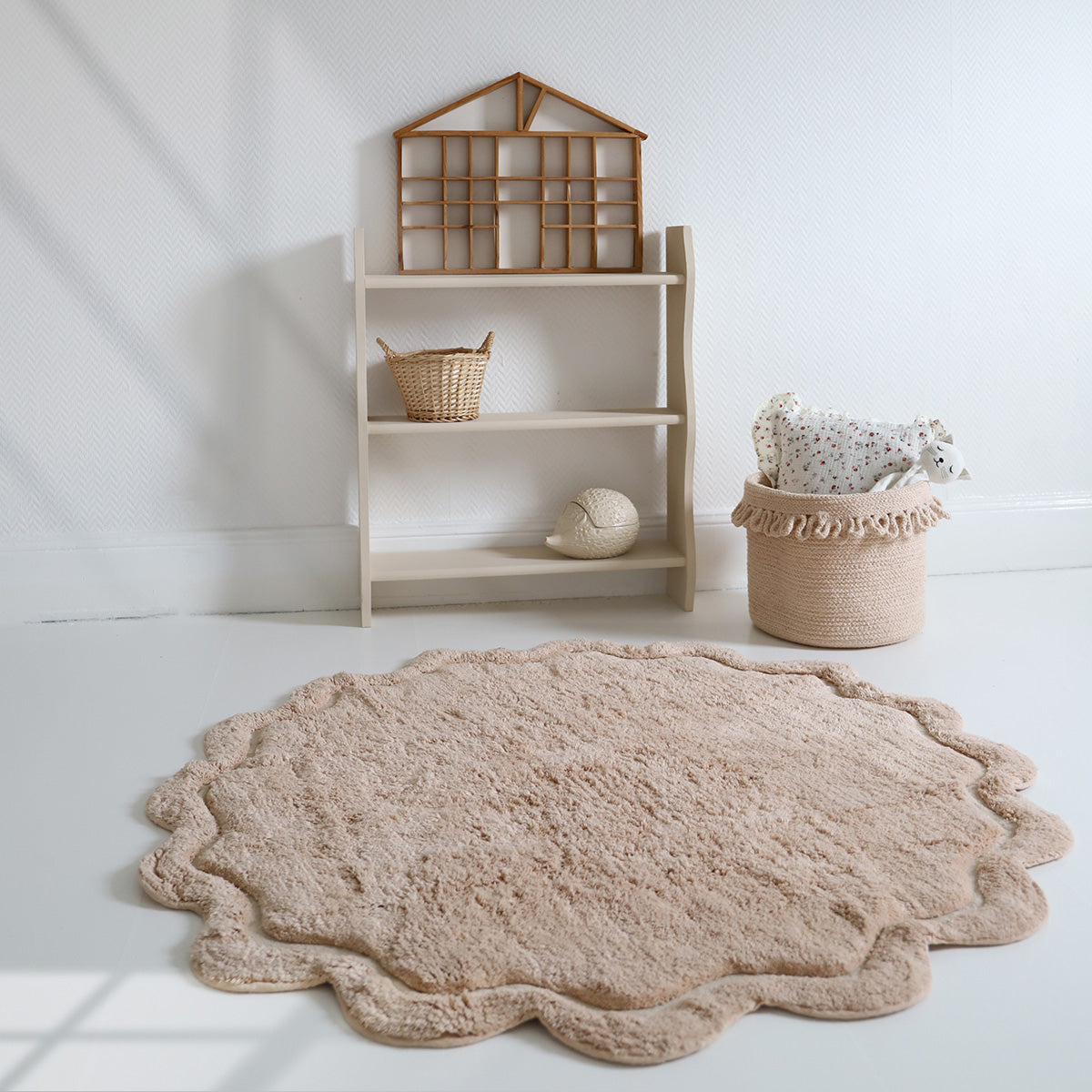 Alfombra Infantil 110 cm SWEET APRIL NUDE Algodón Lavable en lavadora - Sueños de Cigueña 