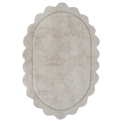 Tapis chambre enfant coton washable rond finition "pétales" GABRIELLE