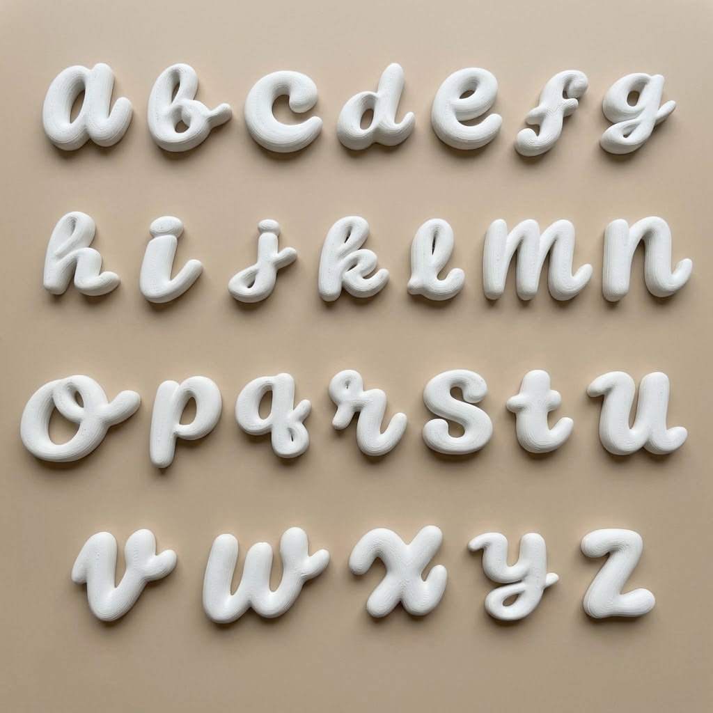 LETRAS CURSIVA BURBUJA | PINTADAS A MANO