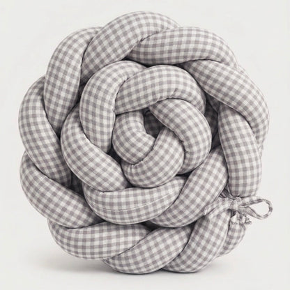 Trenza Protectora de Cuna y Cama Artesanal - Vichy Gris