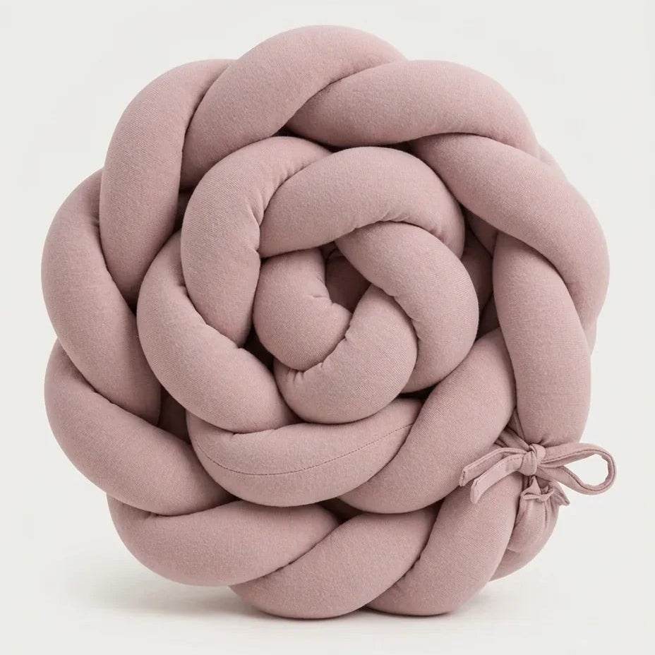 Trenza Protectora de Cuna y Cama en Algodón Rosa | Chichonera Artesanal
