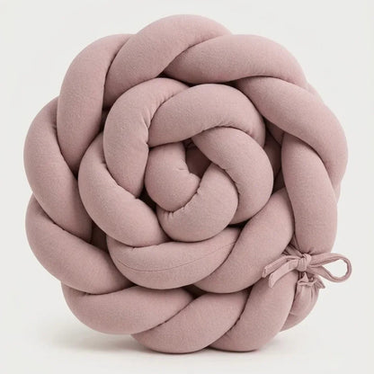 Trenza Protectora de Cuna y Cama en Algodón Rosa | Chichonera Artesanal