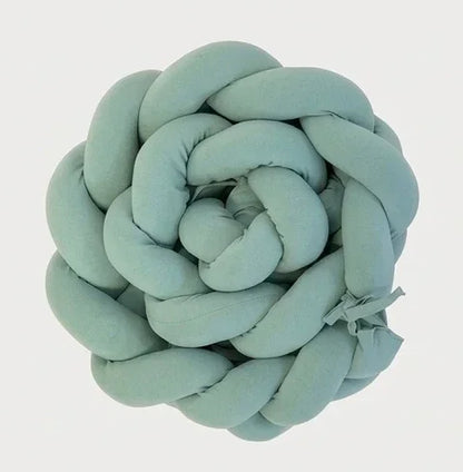 Trenza Protectora de Cuna y Cama en Algodón Menta | Chichonera Artesanal