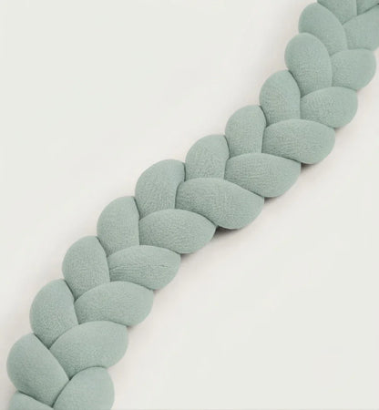 Trenza Protectora de Cuna y Cama en Algodón Menta | Chichonera Artesanal
