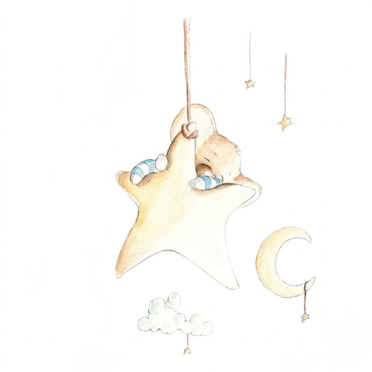 Children's Decorative Vinyl FISHING ON THE MOON