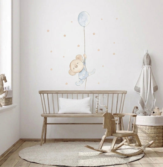 VINILO INFANTIL I OSITO EN GLOBO